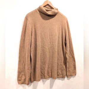CHARTER CLUB Luxury 100% Cashmere Tan Turtleneck Sweater Size XL
